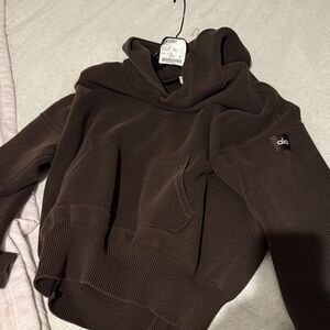 Alo Brown Knit Hoodie